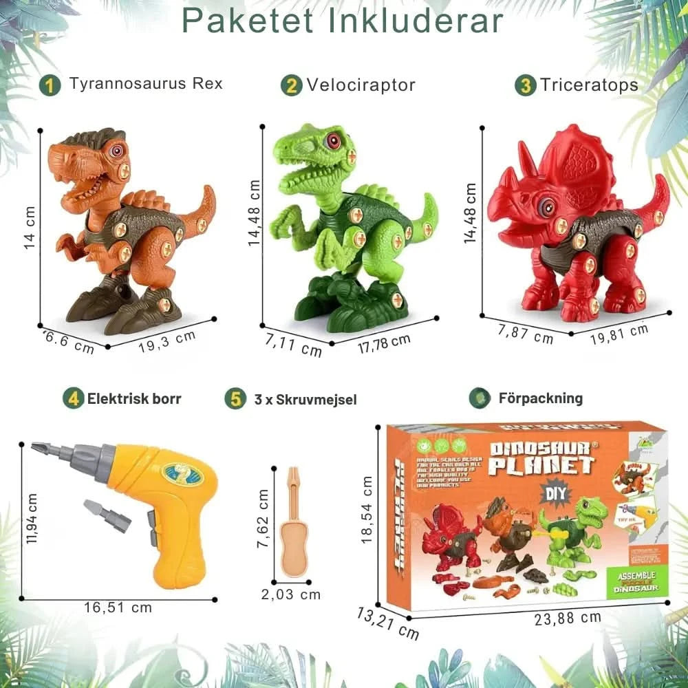 Byggbara Dinosaurier – STEM Leksak för Kreativ Lek