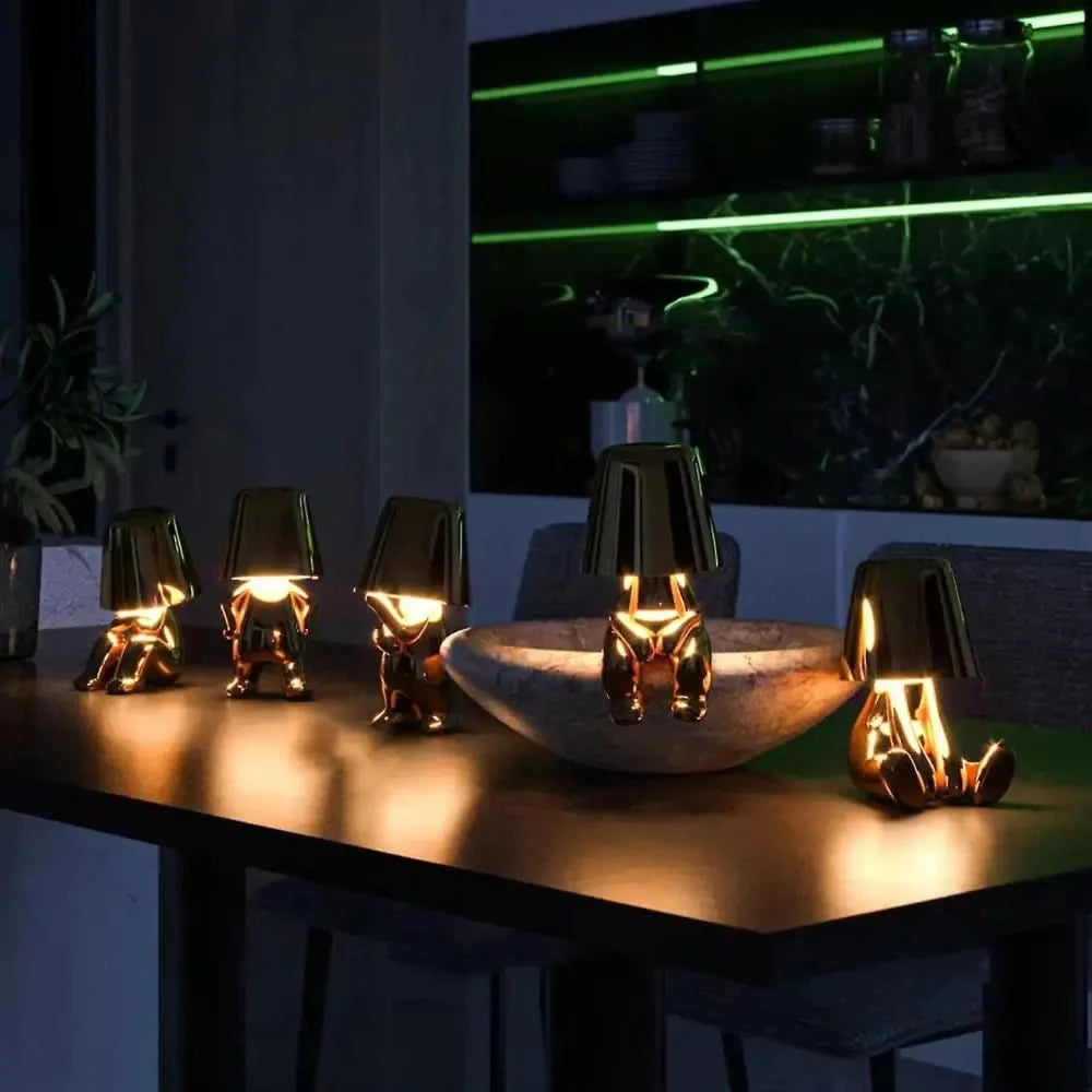 Ljusgubbar™ - Trådlös Bordslampskollektion med Dimbart Ljus