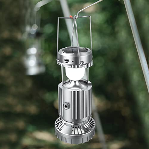 Solvind™ 5-i-1 Campinglampa – Solcellsdriven Fläkt, Ljus, Powerbank & Mer