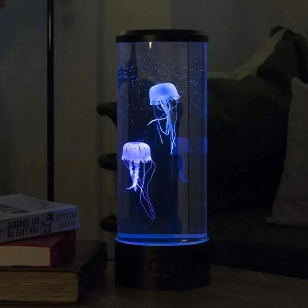 LED-jellyfish-lampa med simulerade maneter och färgskiftande ljus
