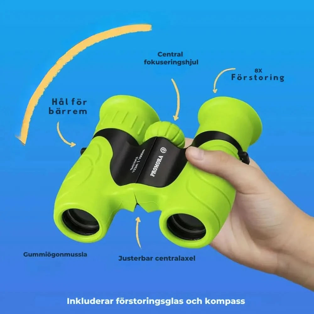 Kikare för Barn 8x21 – Förstoring, Kompass & Förstoringsglas