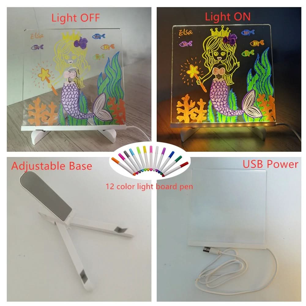 LumiBoard™ – Magisk LED Ritbräda för Barn | Kreativ Ljusbräda & Återanvändbar Teckningsplatta