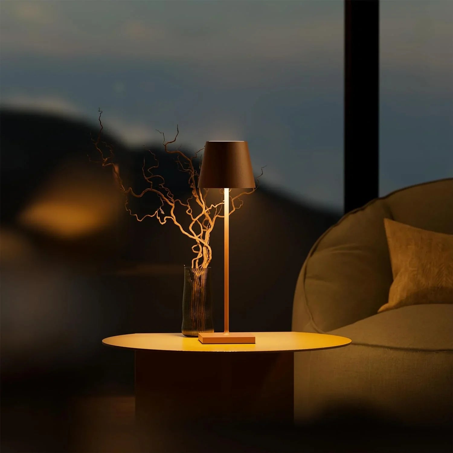 Modern lampa med justerbar belysning-dimbart ljus
