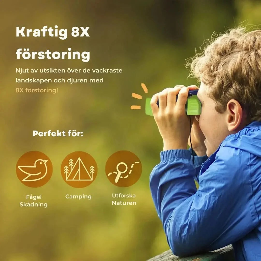 Kikare för Barn 8x21 – Förstoring, Kompass & Förstoringsglas