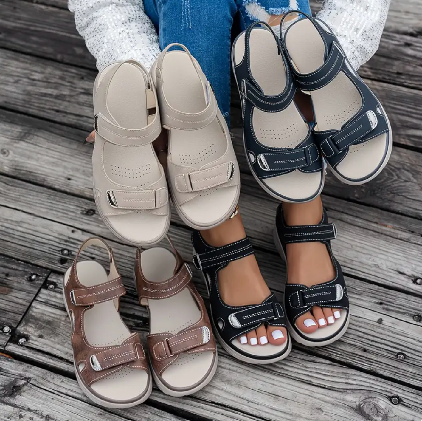 Livia Fotvänliga Sandaler – För Långa Dagar & Snygga Stunder