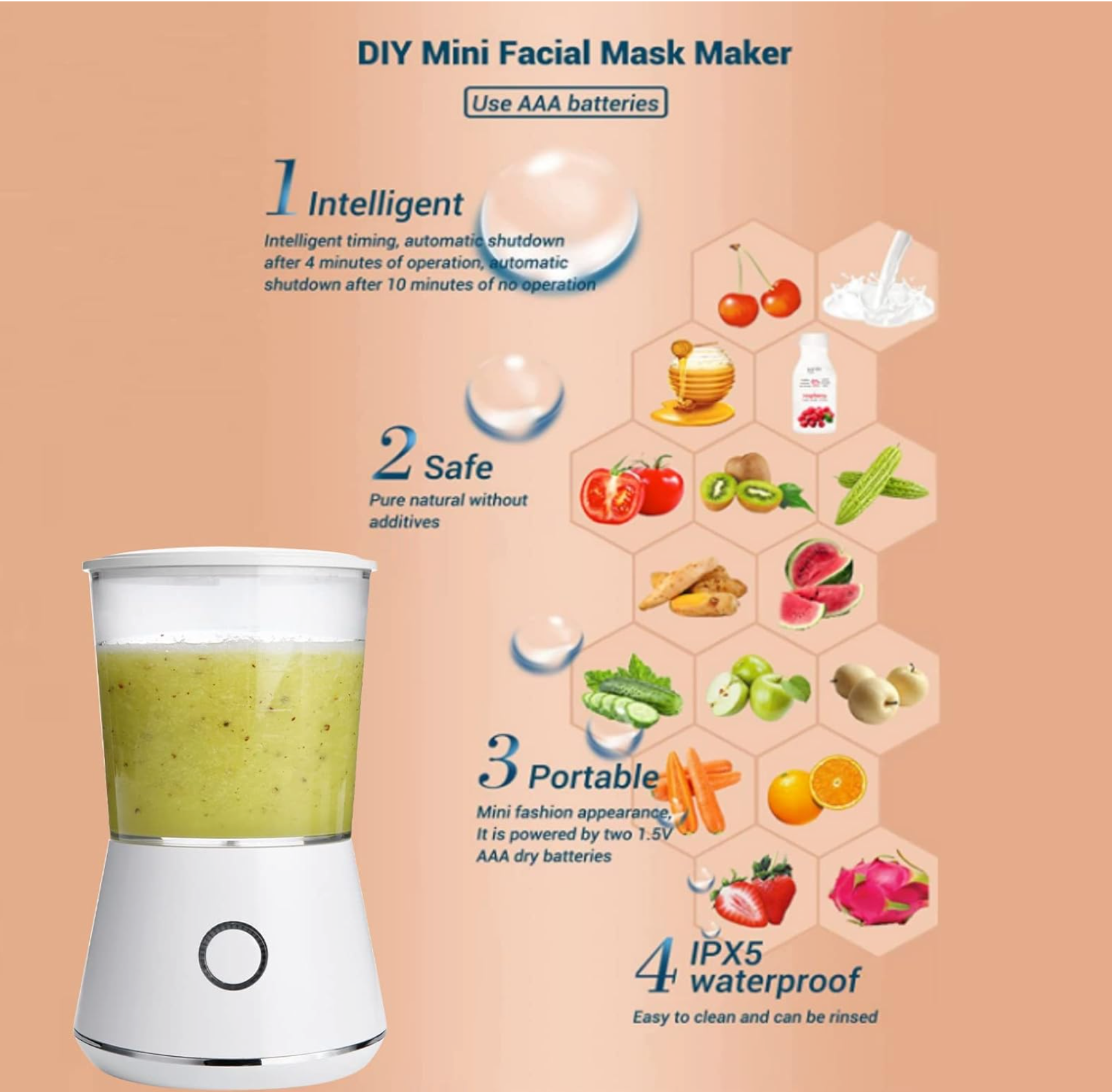 Face Mask Machine med 32 kollagenplattor – Gör din egen naturliga ansiktsmask hemma